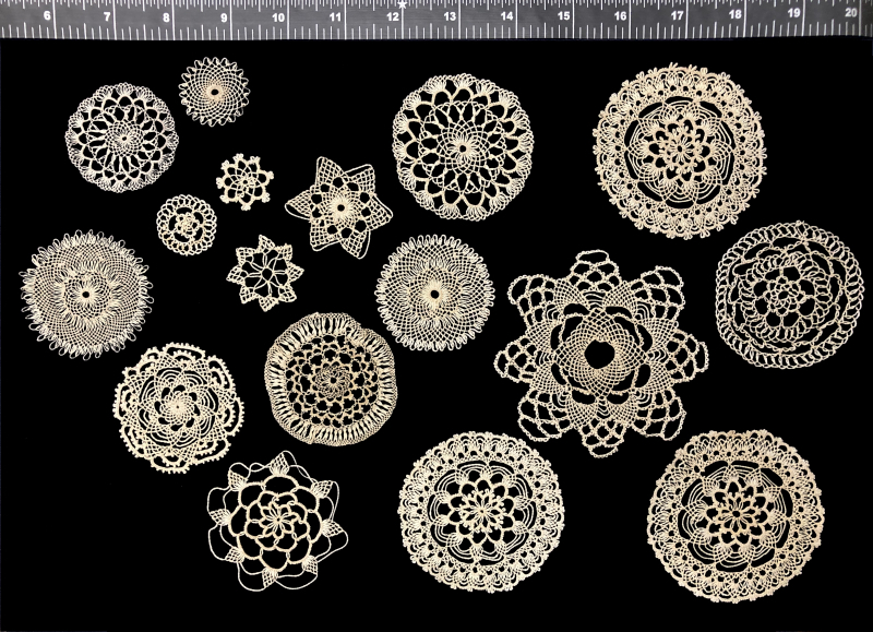 Elise's tiny, intricate needlelace medallions